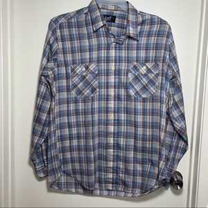 Levi’s Men’s Vintage Button Up Blue White Red Long Sleeves Plaid Lightweight